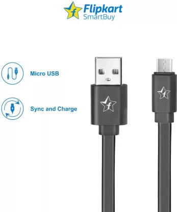 Flipkart SmartBuy Micro USB Cable 2.4 A 1 m AMRPB1M01 (Compatible with Mobile, Power Bank, Tablet, Laptop, Black, One Cable) Flipkart SmartBuy Micro USB Cable 2.4 A 1 m AMRPB1M01 (Compatible with Mobile, Power Bank, Tablet, Laptop, Black, One Cable)